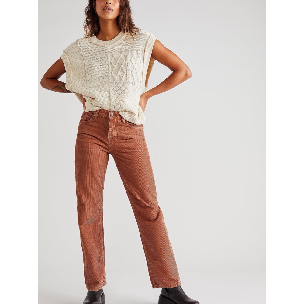 Free People Pax Slim Cord Boyfriend Jeans